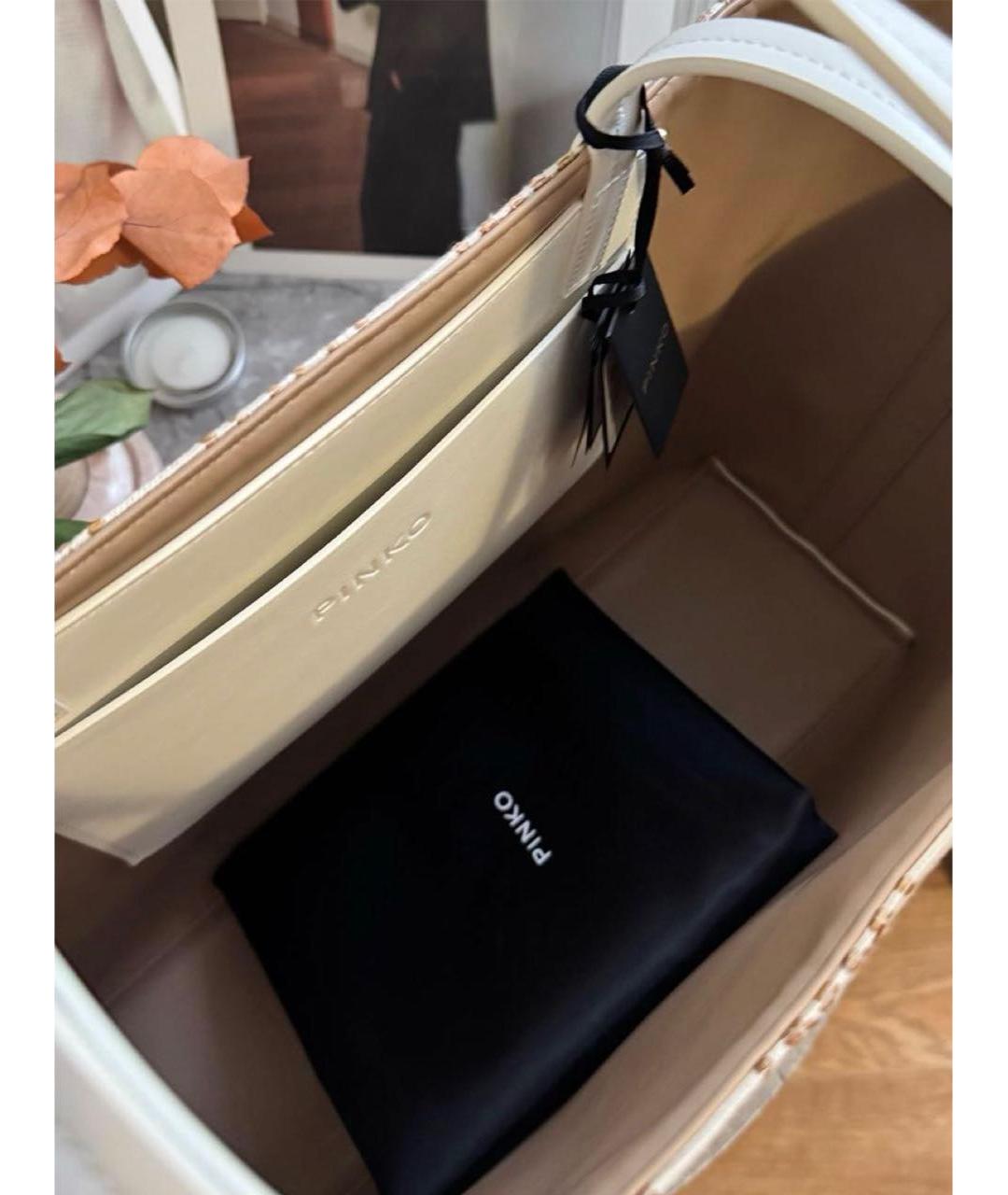 PINKO Бежевая сумка тоут, фото 6