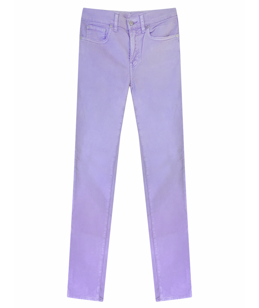 RALPH LAUREN Фиолетовые хлопко-эластановые брюки узкие, фото 1