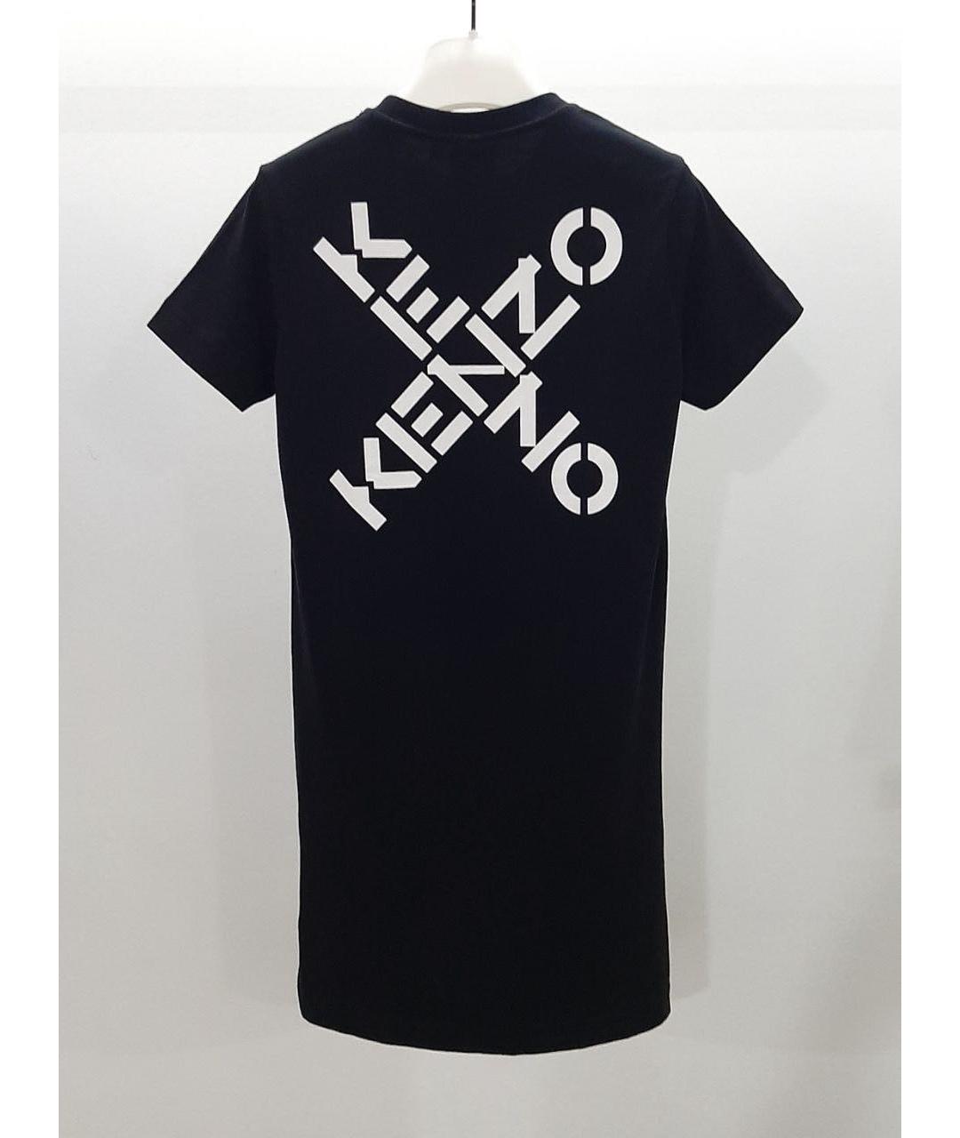 KENZO Черное хлопковое повседневное платье, фото 2