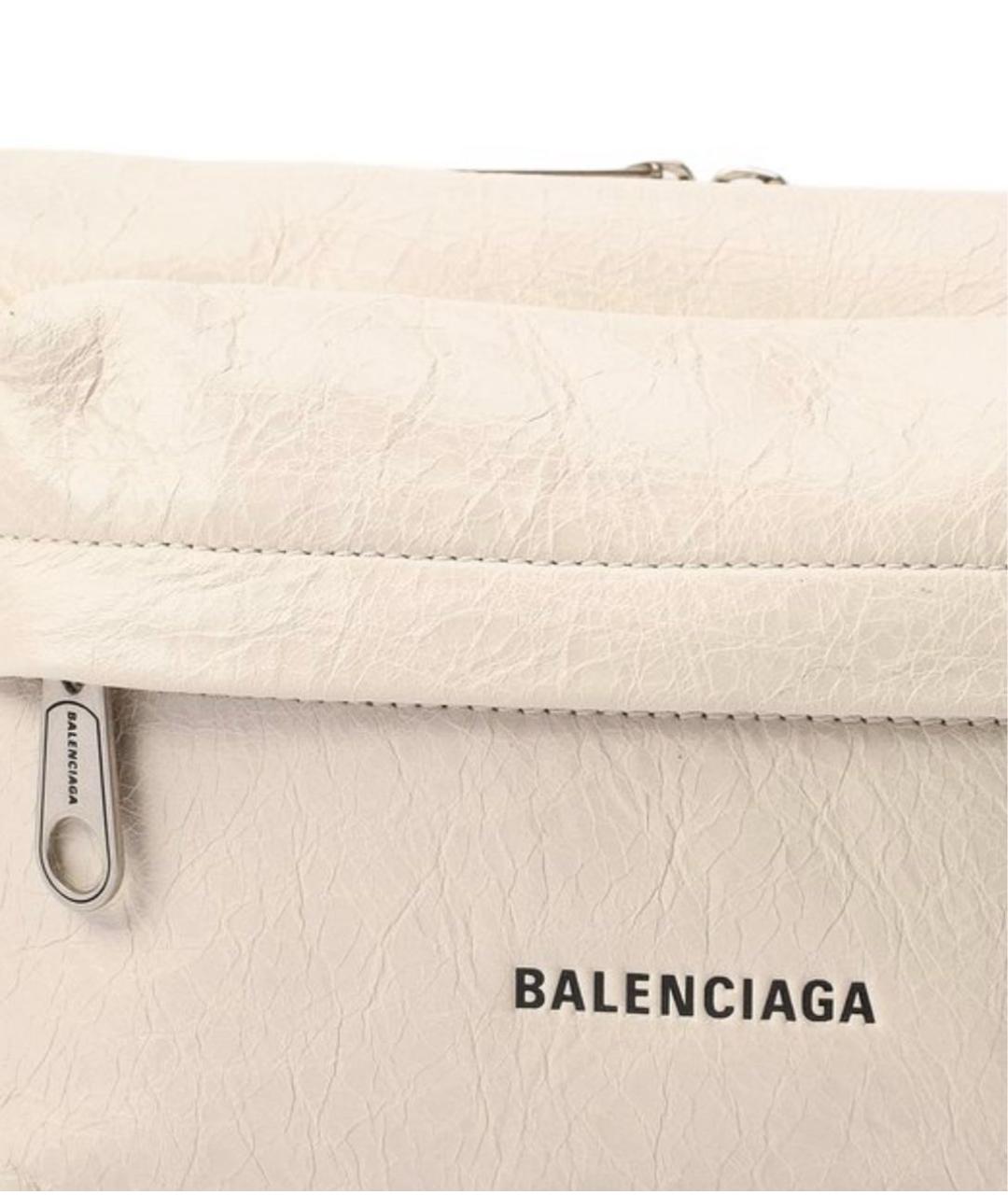 BALENCIAGA Бежевая кожаная сумка с короткими ручками, фото 5