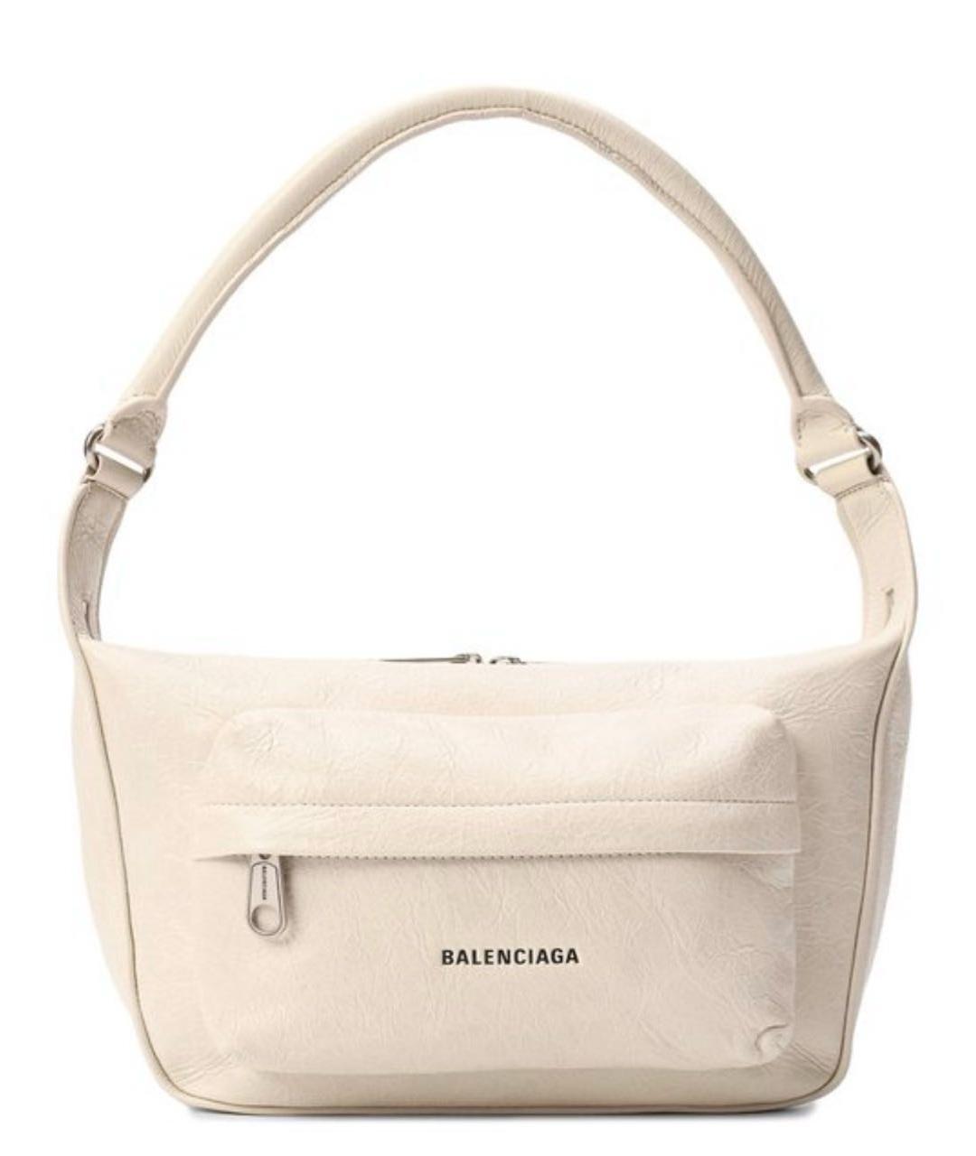 BALENCIAGA Бежевая кожаная сумка с короткими ручками, фото 1