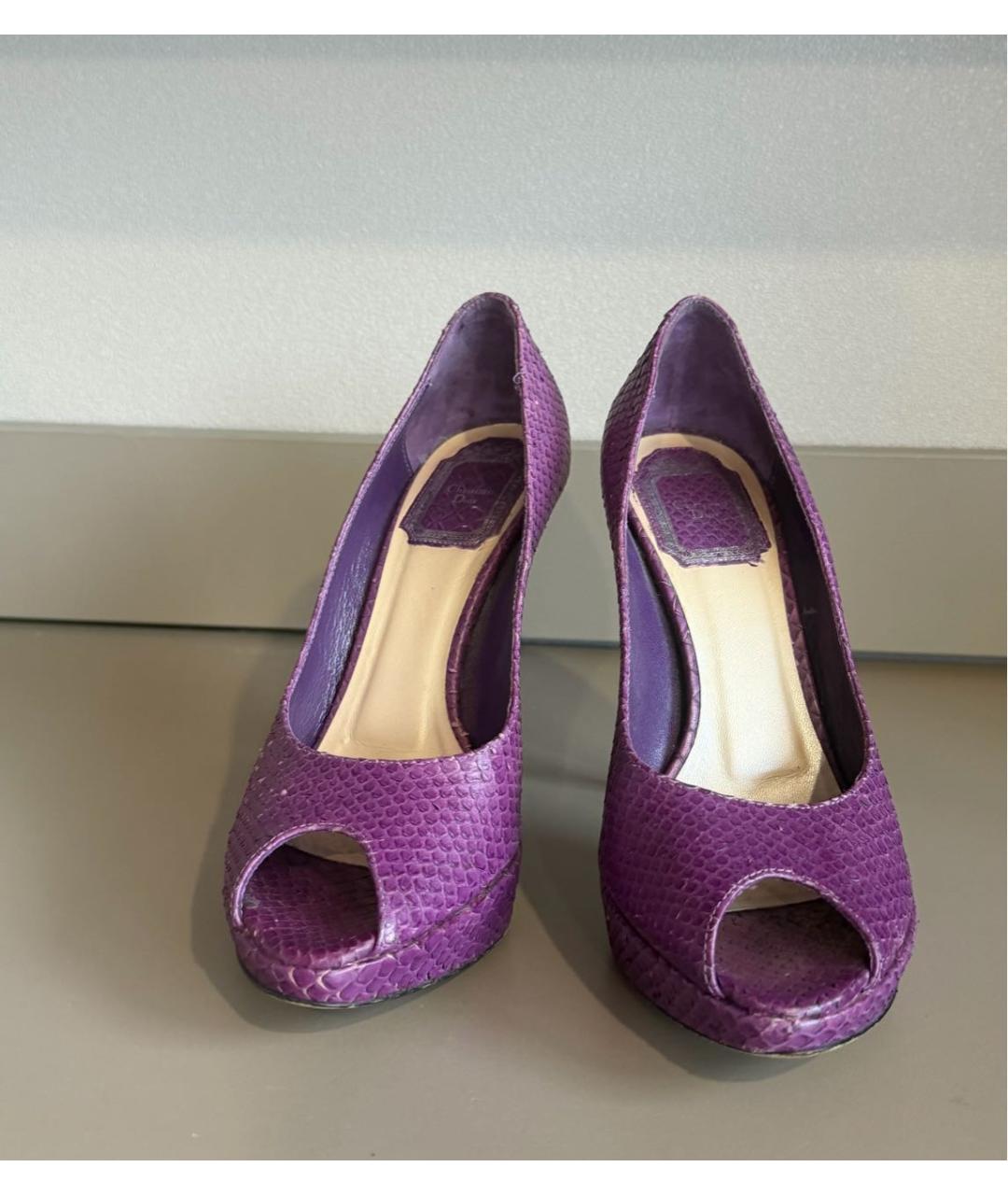 CHRISTIAN DIOR Фиолетовые кожаные туфли, фото 3