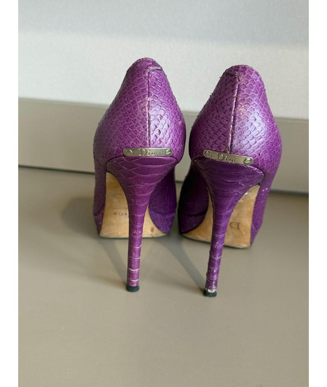CHRISTIAN DIOR Фиолетовые кожаные туфли, фото 4