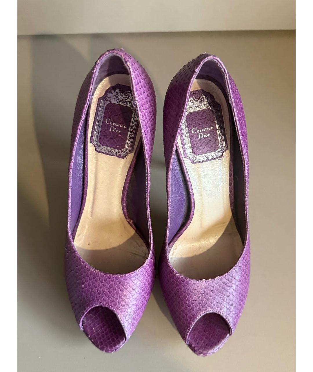 CHRISTIAN DIOR Фиолетовые кожаные туфли, фото 2