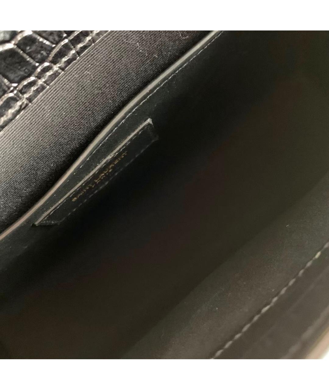 SAINT LAURENT Черная кожаная сумка через плечо, фото 6