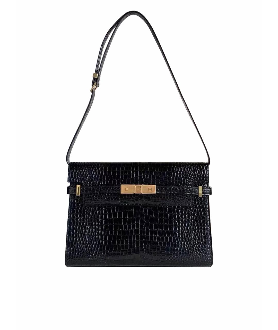 SAINT LAURENT Черная кожаная сумка через плечо, фото 1