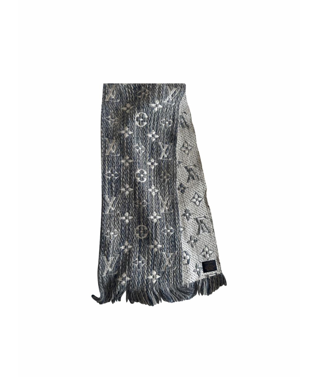 LOUIS VUITTON Голубой шерстяной шарф, фото 1