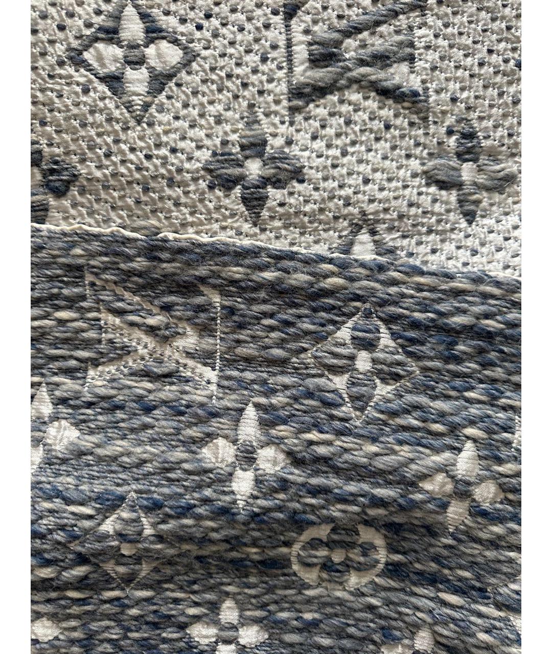 LOUIS VUITTON Голубой шерстяной шарф, фото 2