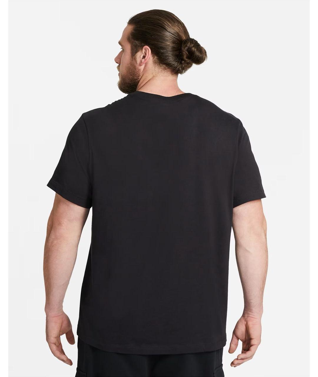 NIKE Черная хлопковая футболка, фото 3