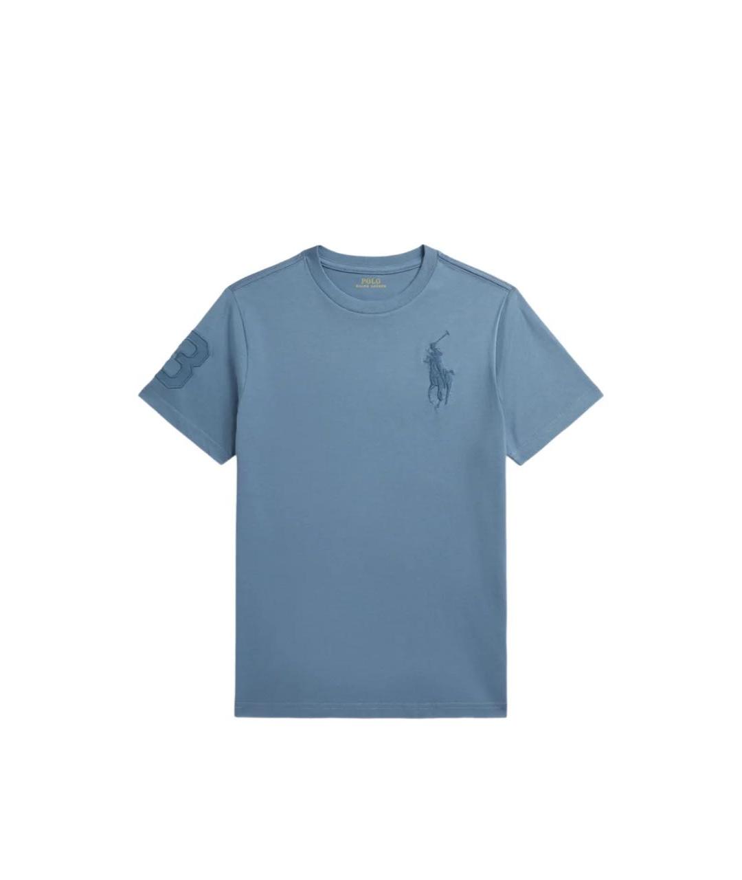 POLO RALPH LAUREN Синяя хлопковая футболка, фото 6