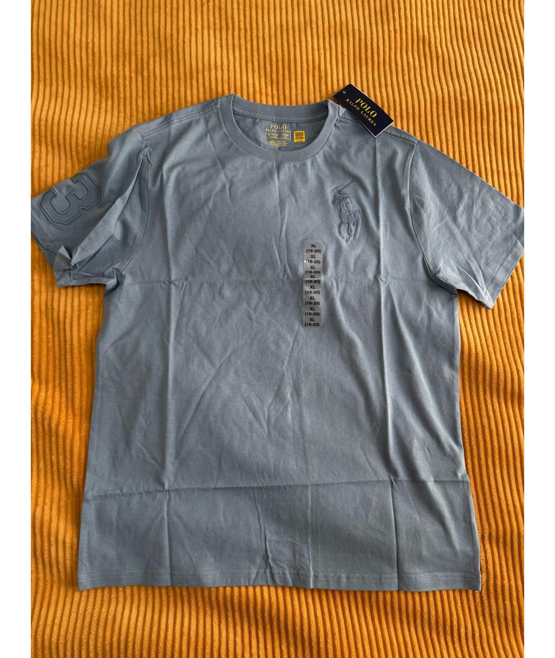 POLO RALPH LAUREN Синяя хлопковая футболка, фото 4