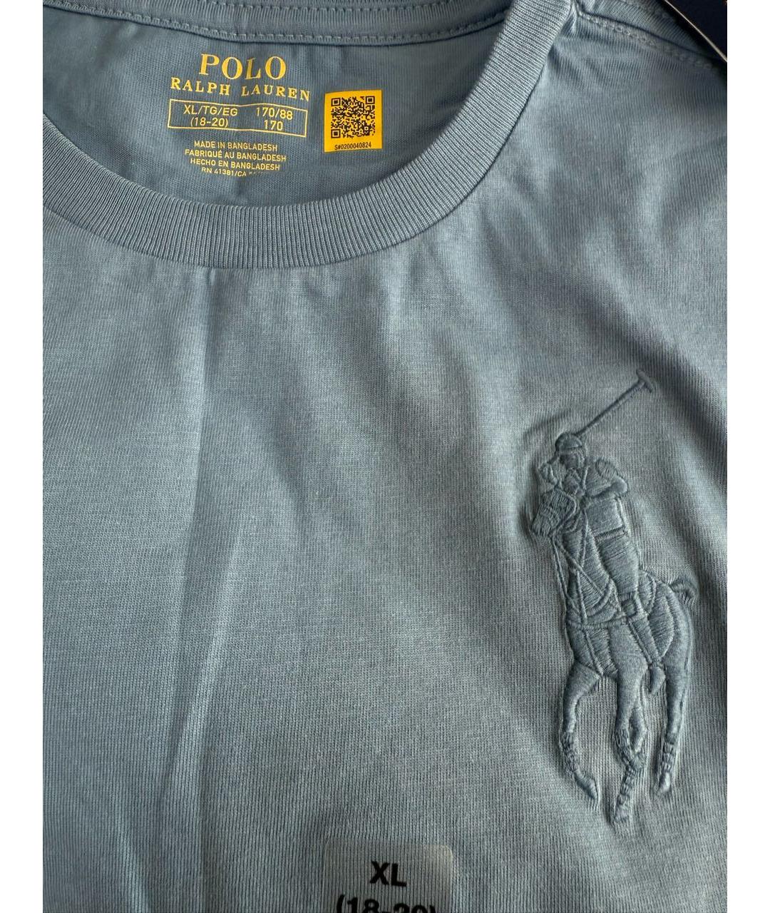 POLO RALPH LAUREN Синяя хлопковая футболка, фото 3