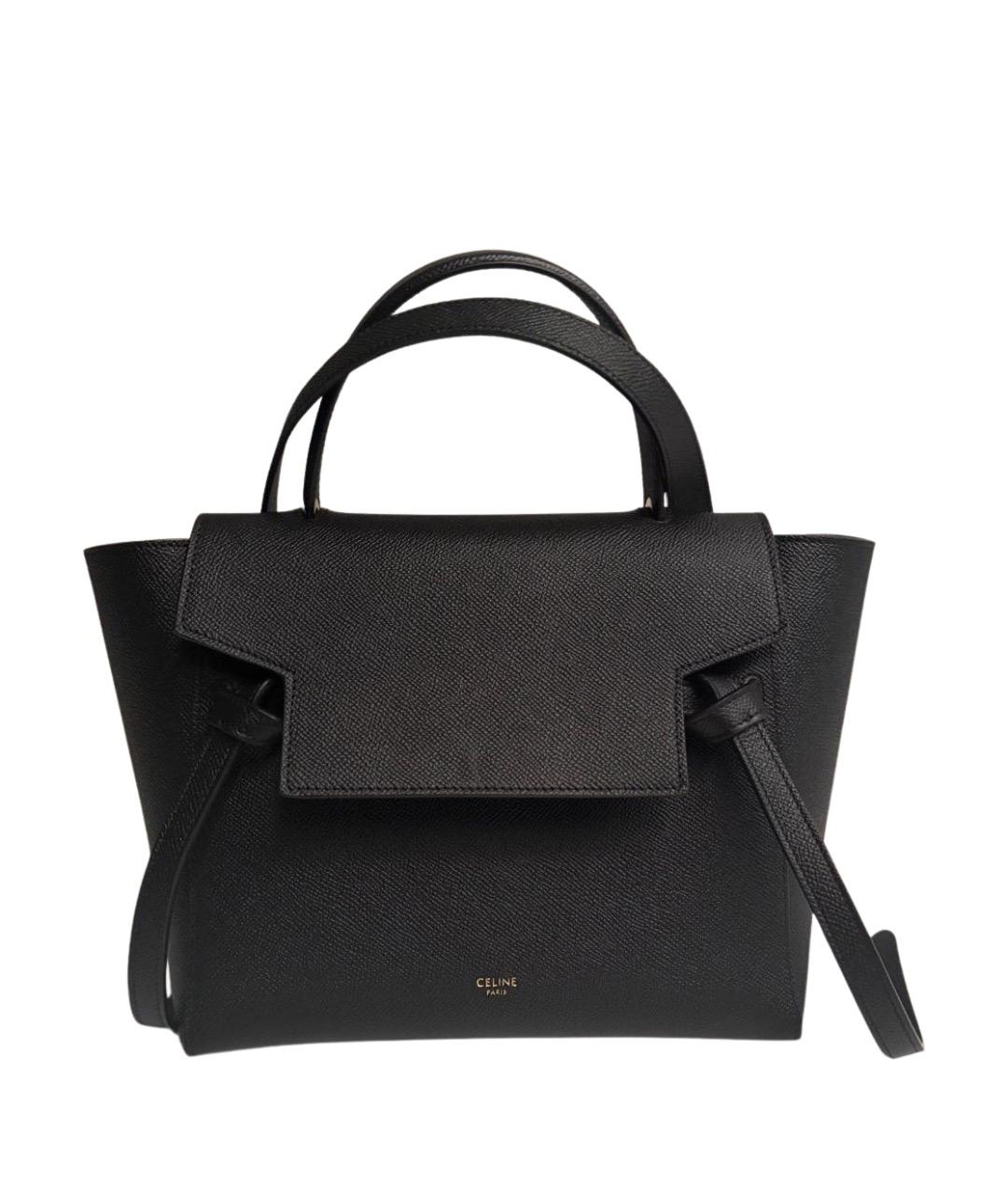 CELINE Черная кожаная сумка с короткими ручками, фото 1