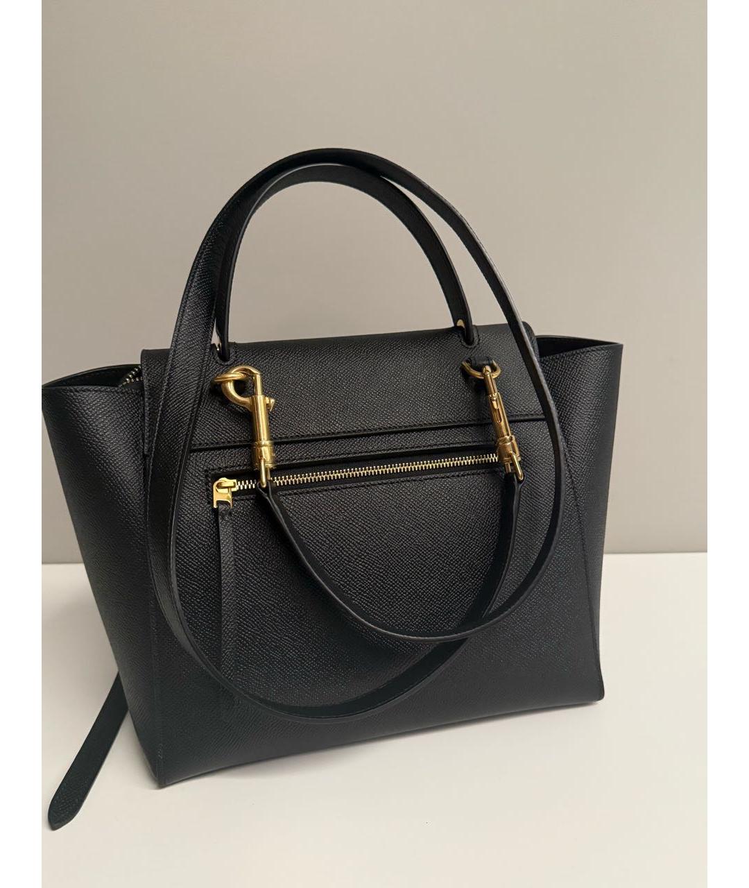 CELINE Черная кожаная сумка с короткими ручками, фото 3