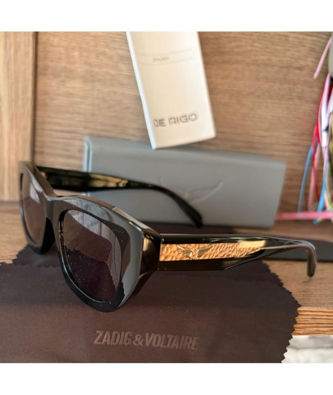 ZADIG & VOLTAIRE Черные пластиковые солнцезащитные очки, фото 4