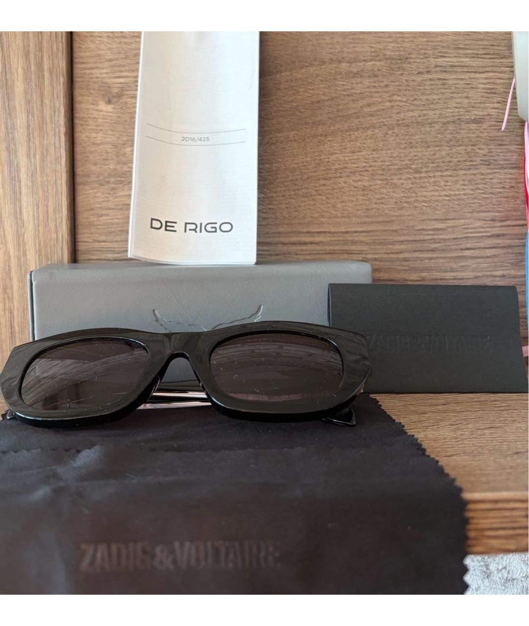 ZADIG & VOLTAIRE Черные пластиковые солнцезащитные очки, фото 3