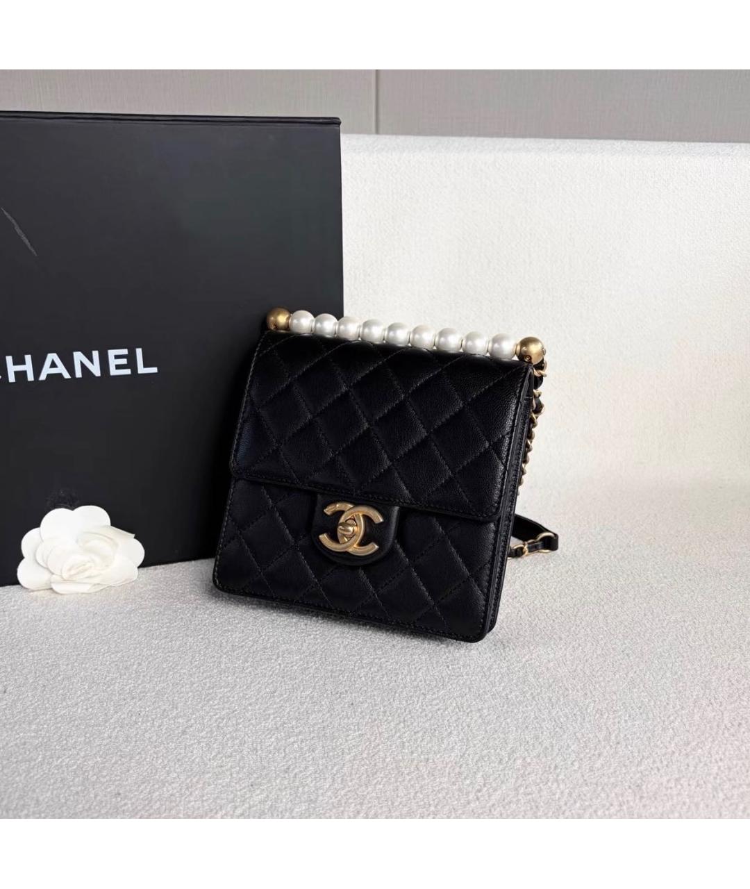 CHANEL Черная кожаная сумка через плечо, фото 4