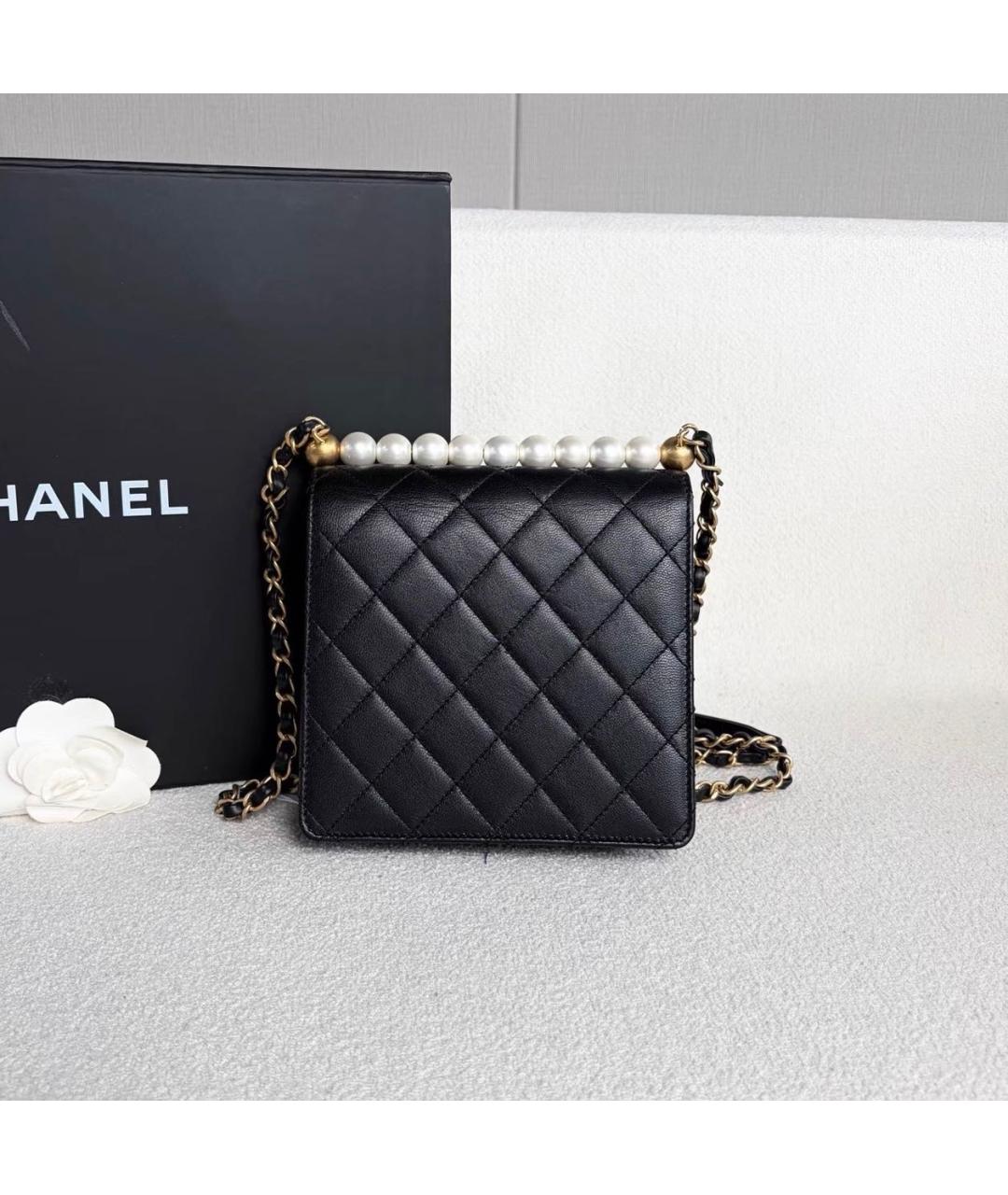 CHANEL Черная кожаная сумка через плечо, фото 3