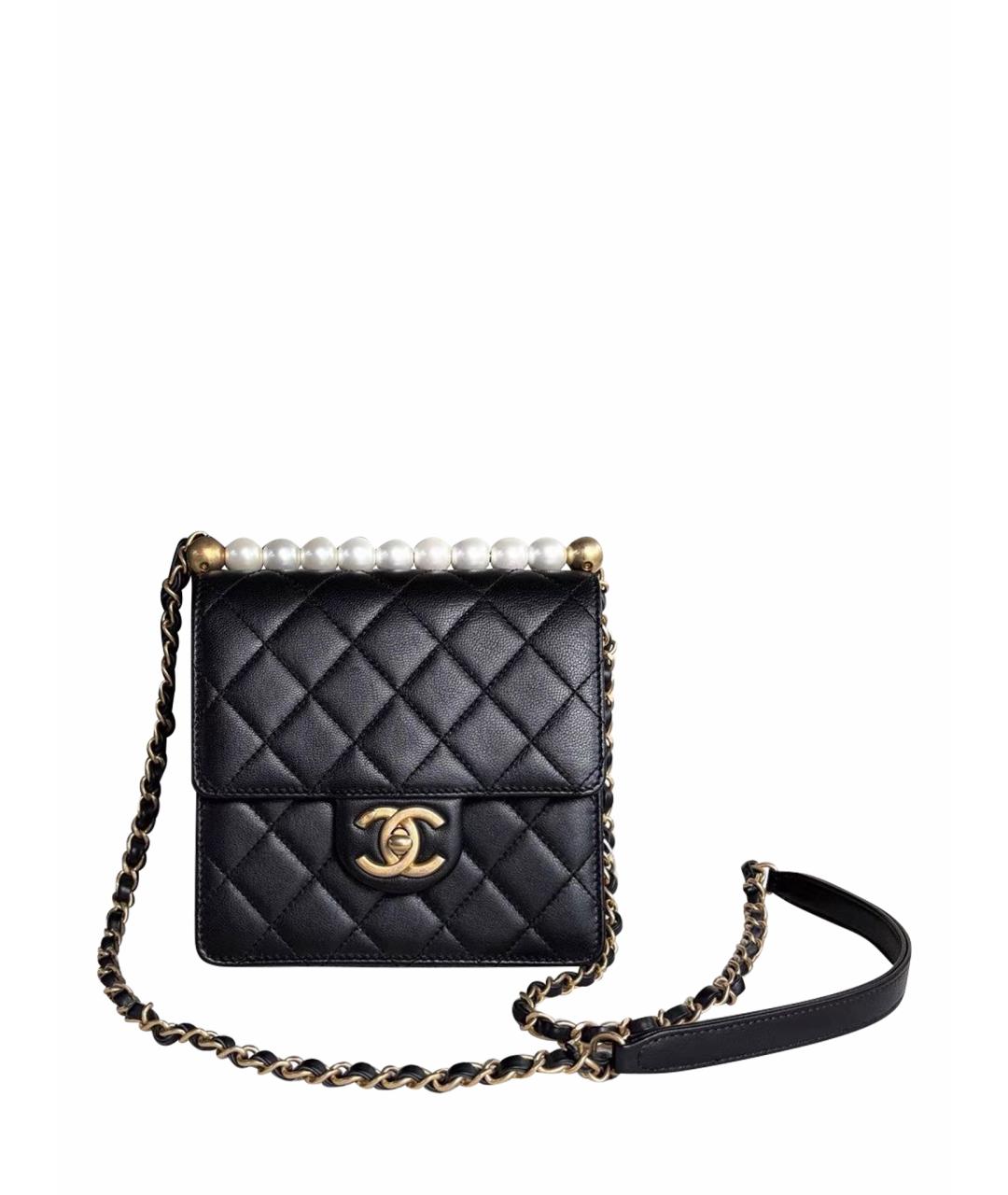 CHANEL Черная кожаная сумка через плечо, фото 1