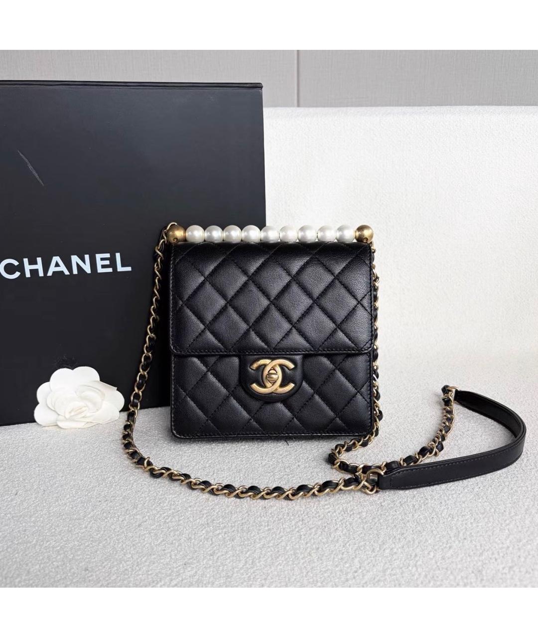 CHANEL Черная кожаная сумка через плечо, фото 9