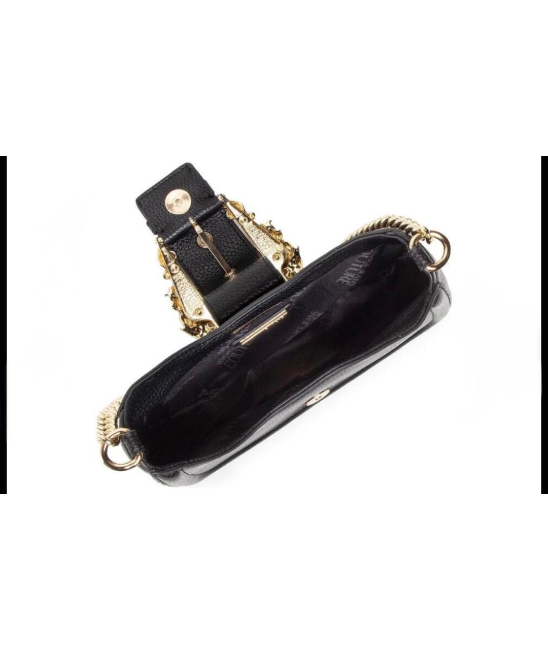 VERSACE JEANS COUTURE Черная кожаная сумка через плечо, фото 2