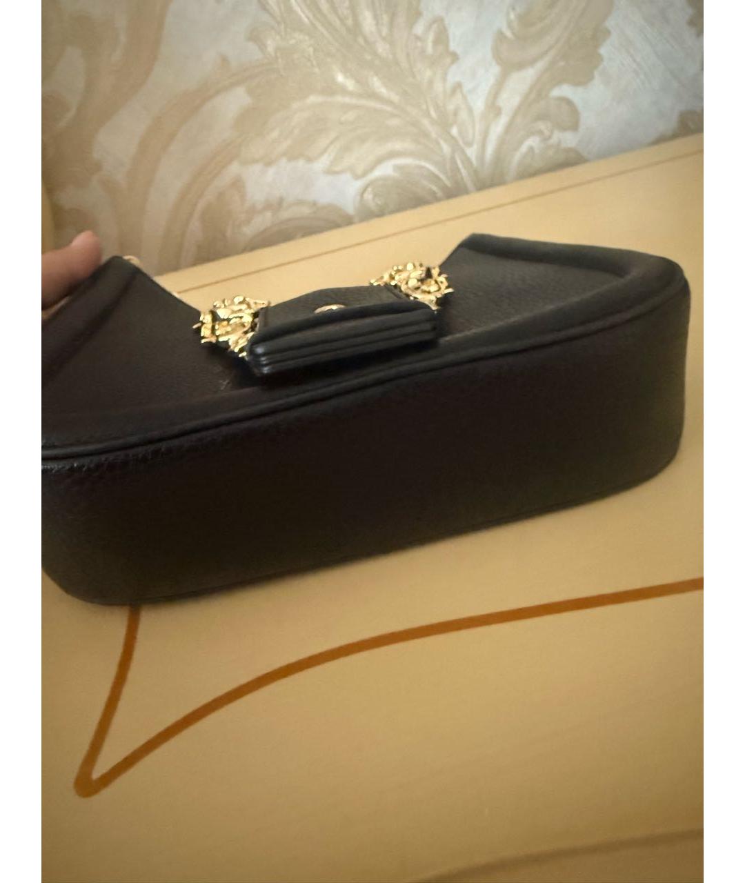 VERSACE JEANS COUTURE Черная кожаная сумка через плечо, фото 7