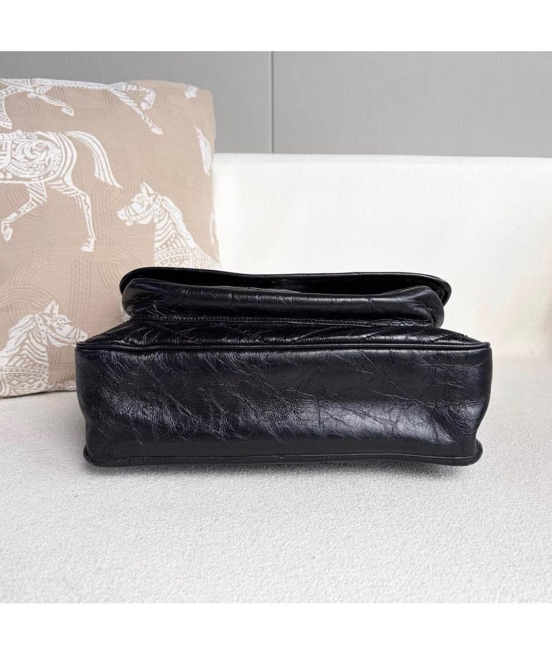 SAINT LAURENT Черная кожаная сумка через плечо, фото 5