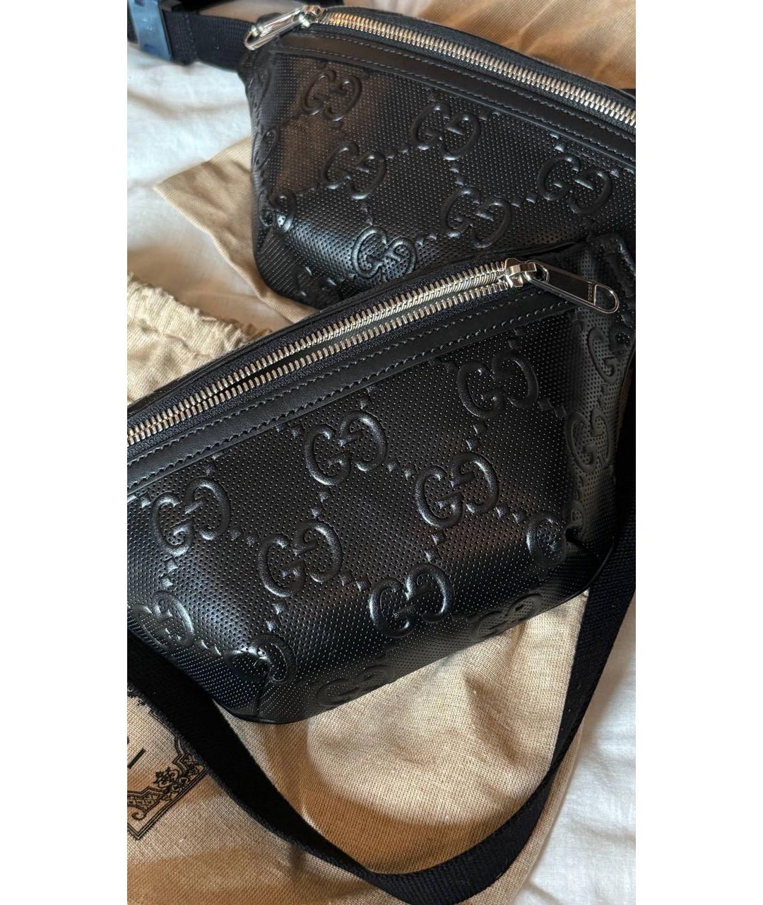 GUCCI Черная кожаная поясная сумка, фото 3