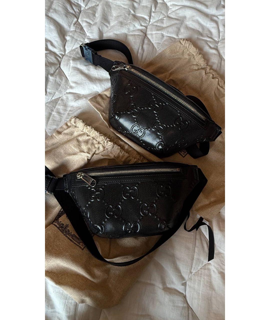 GUCCI Черная кожаная поясная сумка, фото 2