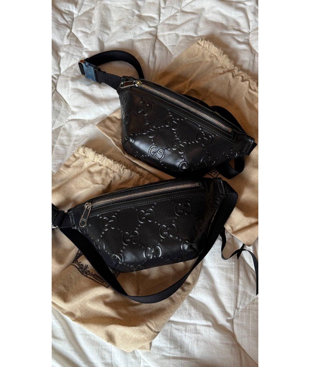 GUCCI Черная кожаная поясная сумка, фото 5