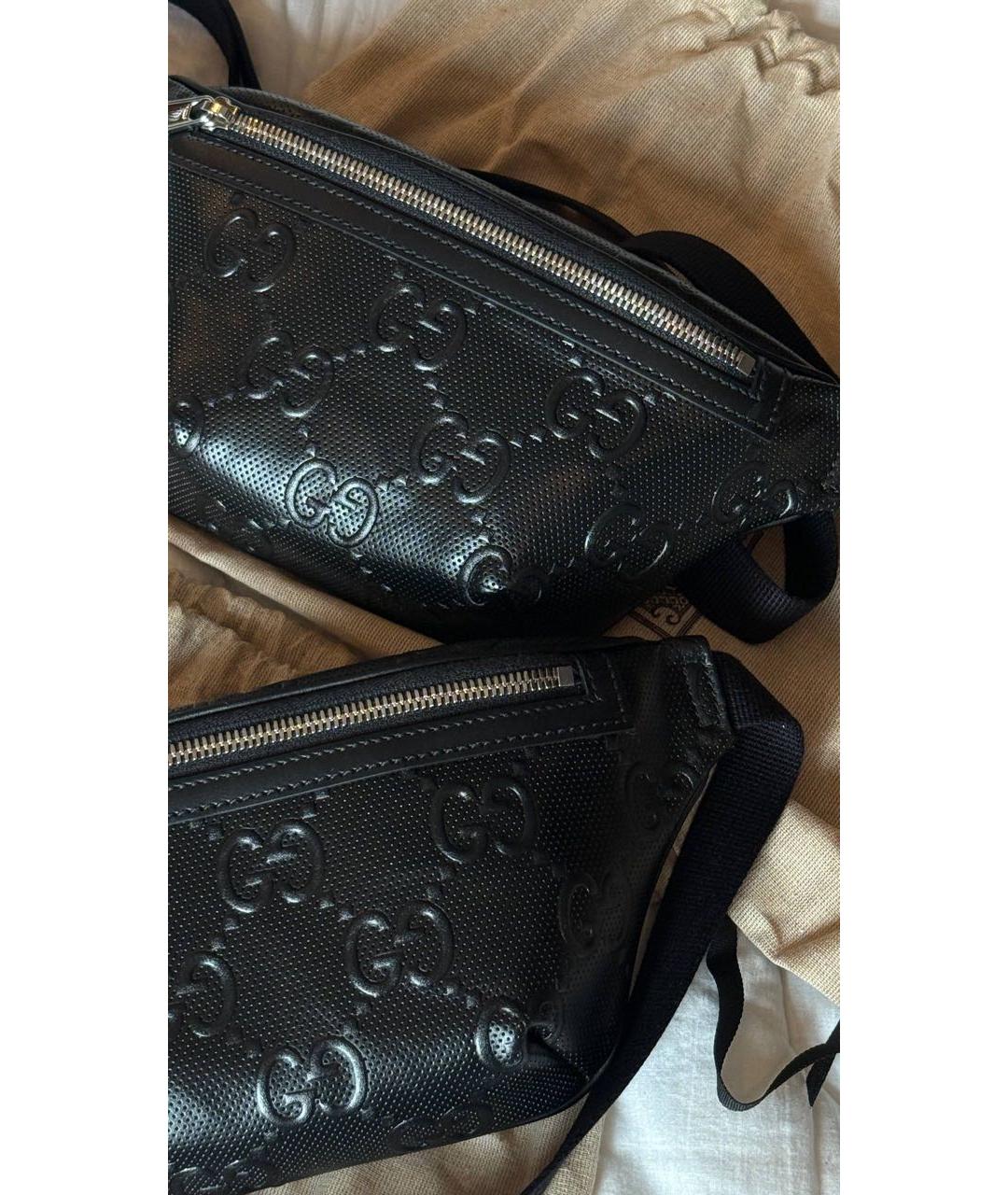 GUCCI Черная кожаная поясная сумка, фото 4