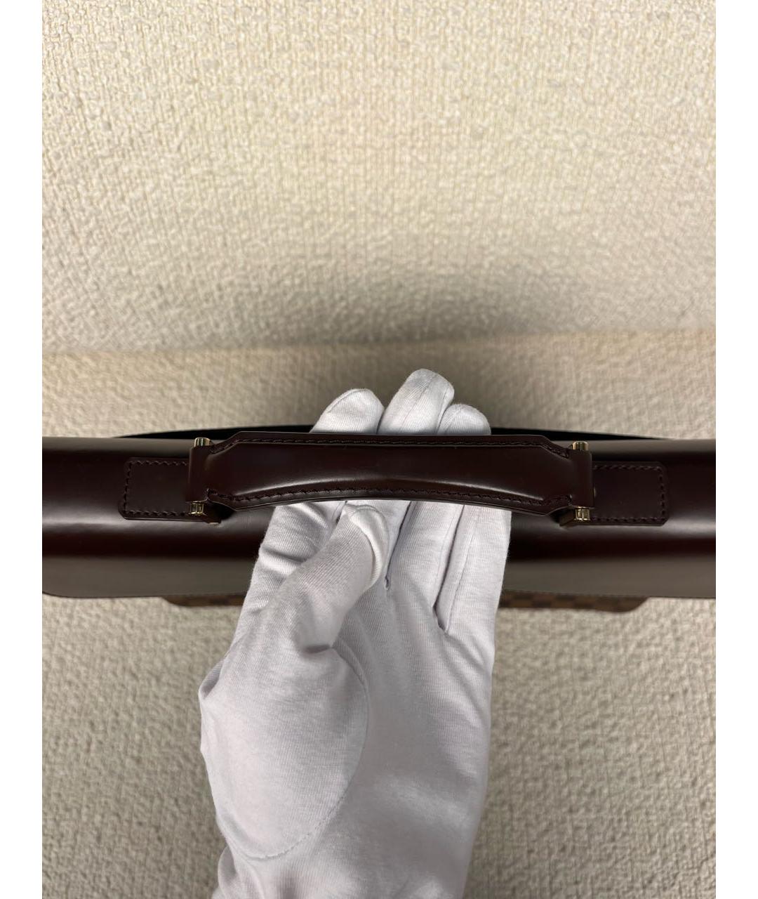 LOUIS VUITTON Коричневый кожаный портфель, фото 7