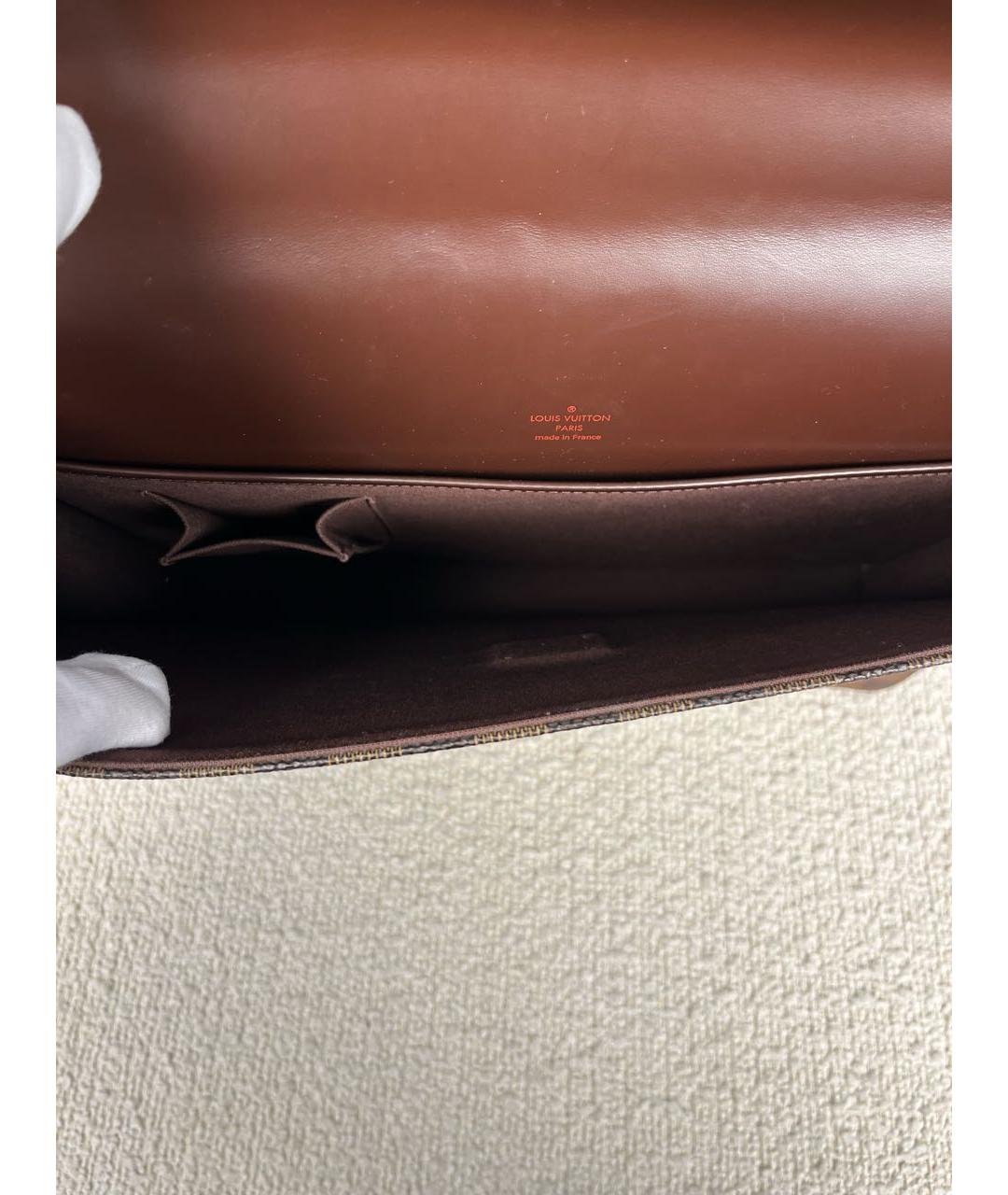 LOUIS VUITTON Коричневый кожаный портфель, фото 4