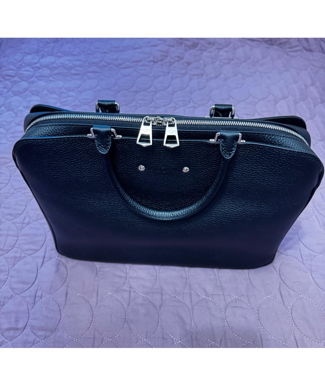 LOUIS VUITTON Черный кожаный портфель, фото 6