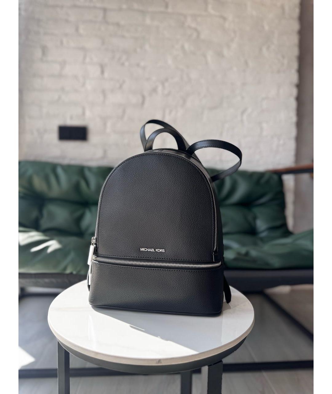 MICHAEL KORS Черный кожаный рюкзак, фото 4