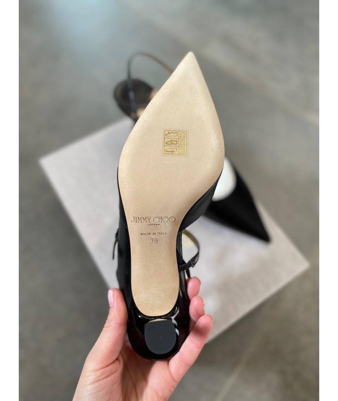 JIMMY CHOO Черные кожаные туфли, фото 4