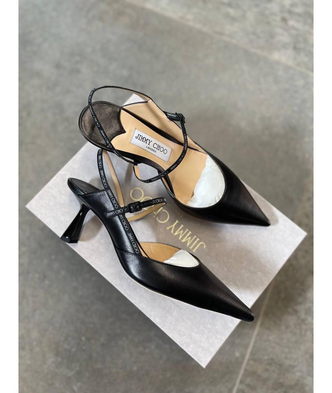 JIMMY CHOO Черные кожаные туфли, фото 5