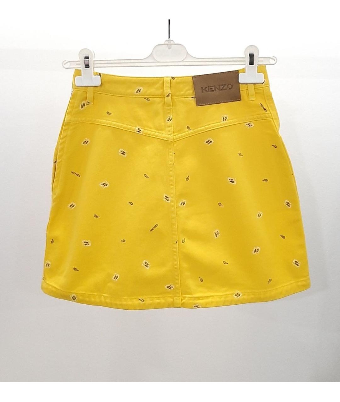 KENZO Желтая хлопковая юбка мини, фото 2