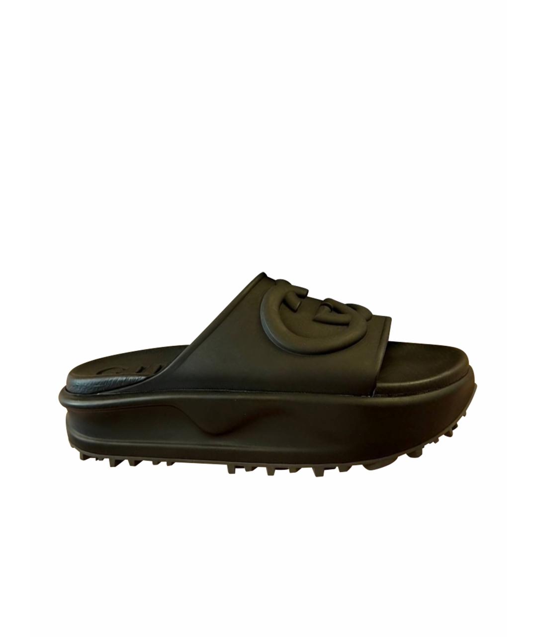 GUCCI Черные шлепанцы, фото 1