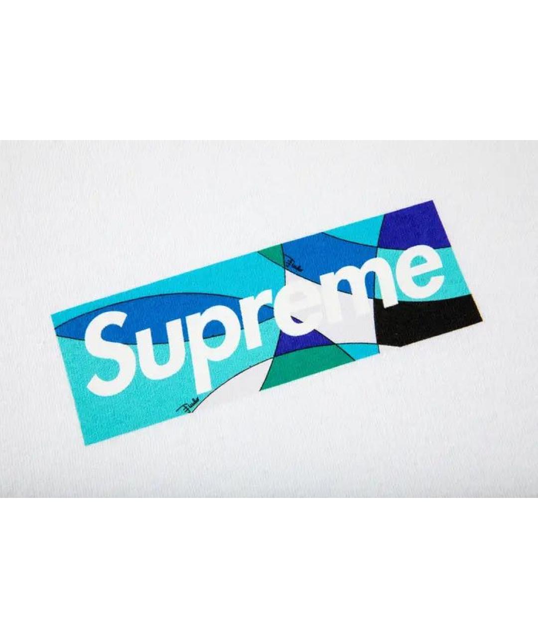 SUPREME Белая хлопковая футболка, фото 2