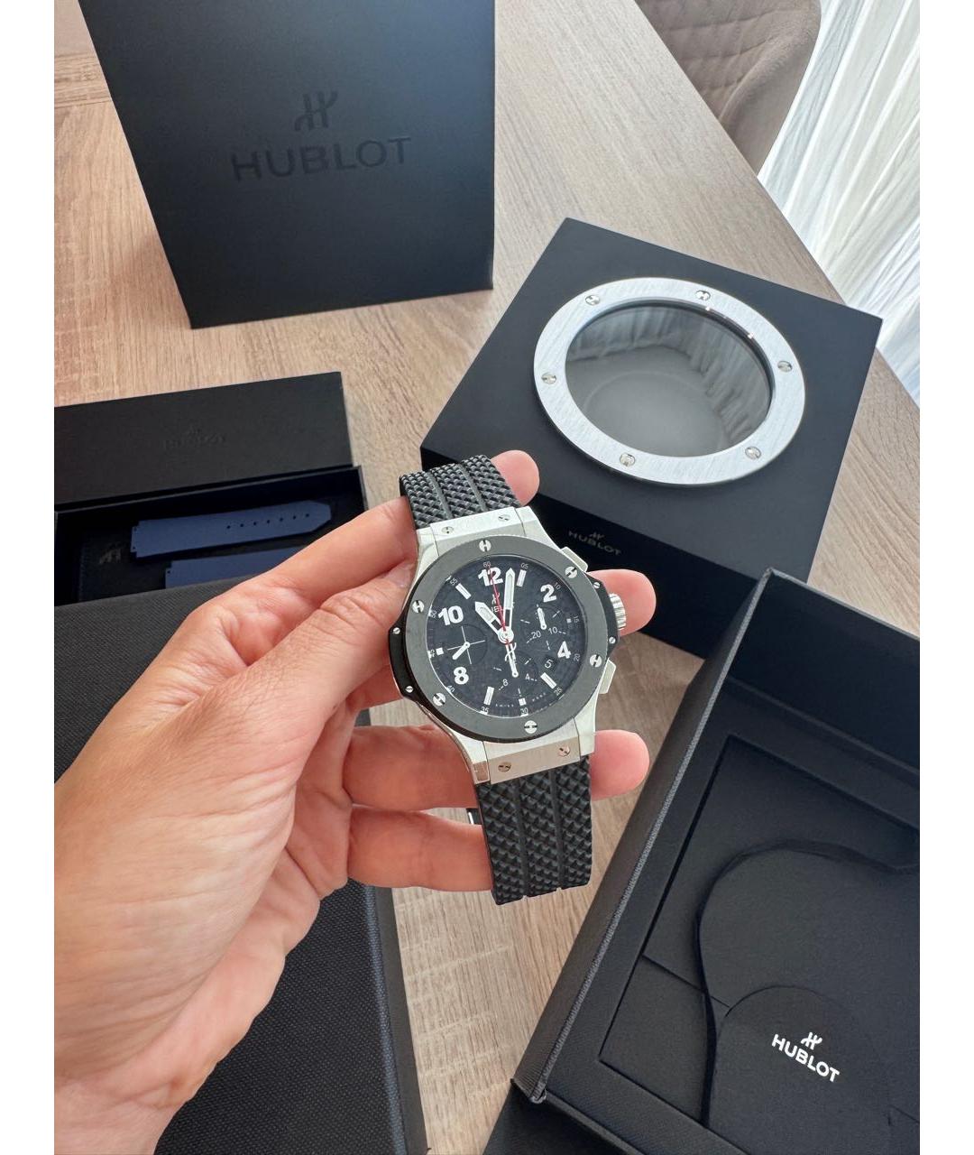 HUBLOT Черные стальные часы, фото 5