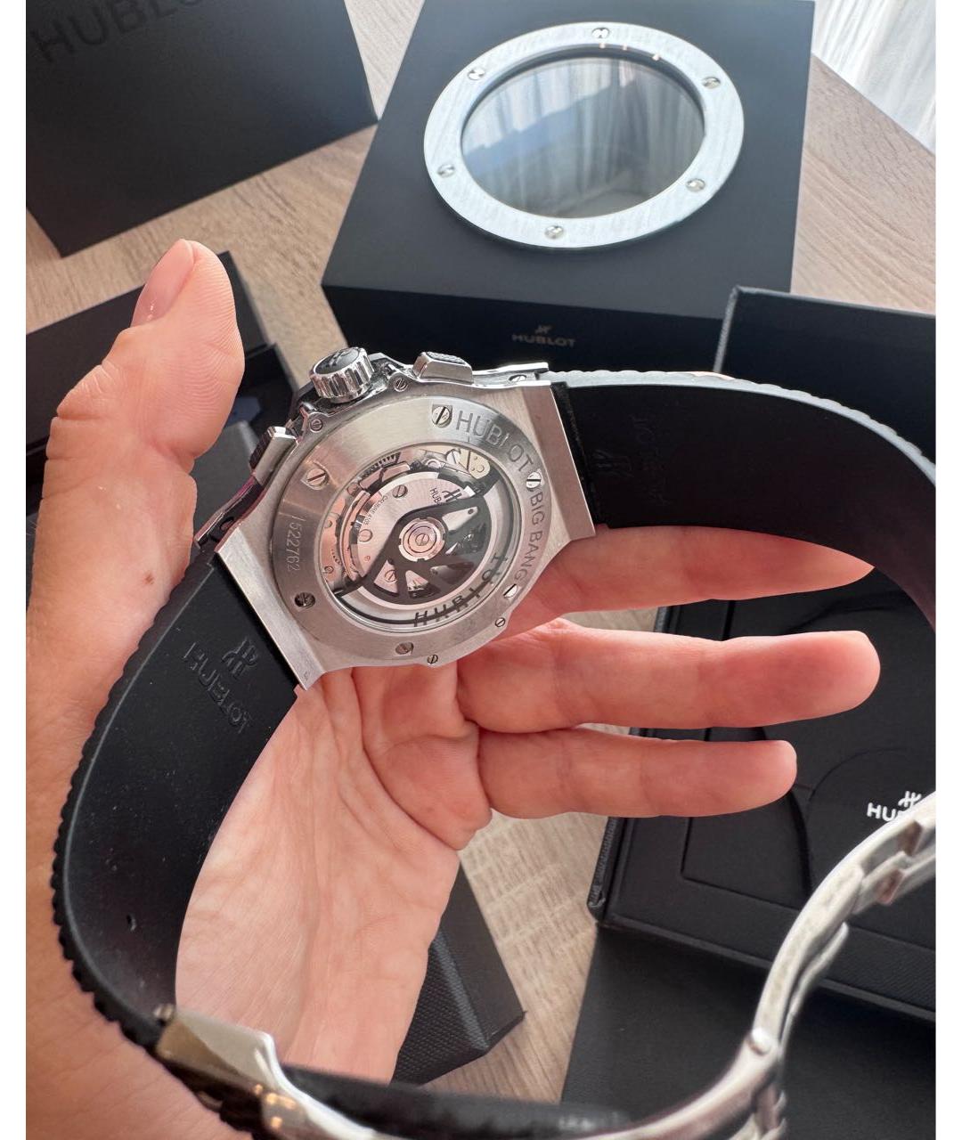 HUBLOT Черные стальные часы, фото 2