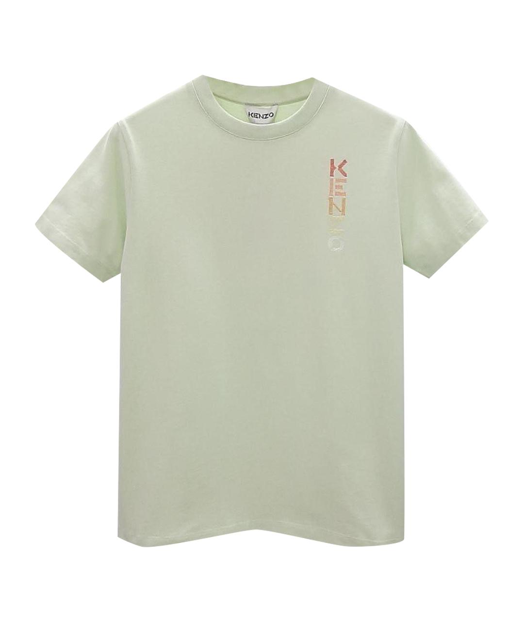 KENZO Салатовая хлопковая футболка, фото 1