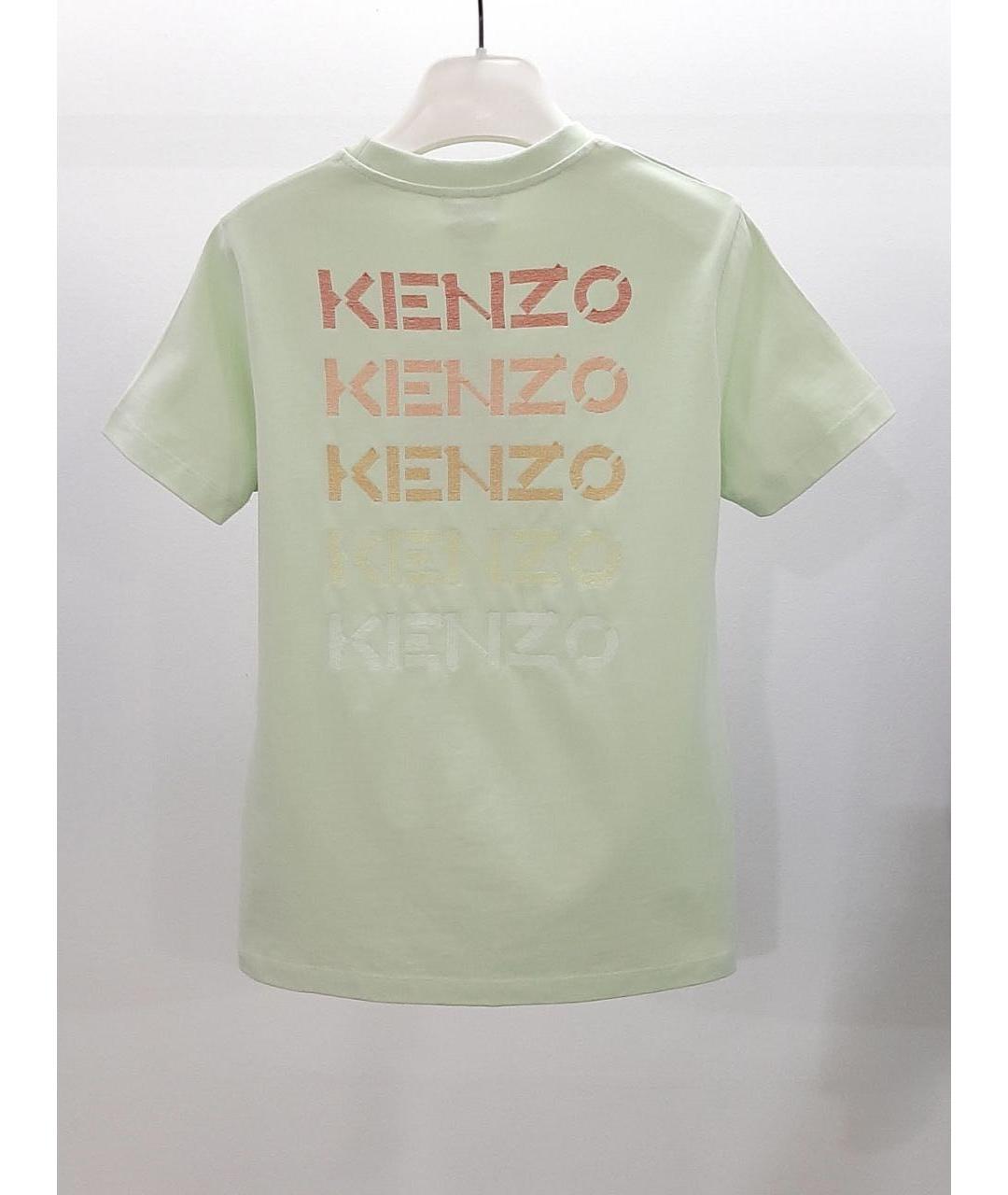 KENZO Салатовая хлопковая футболка, фото 2