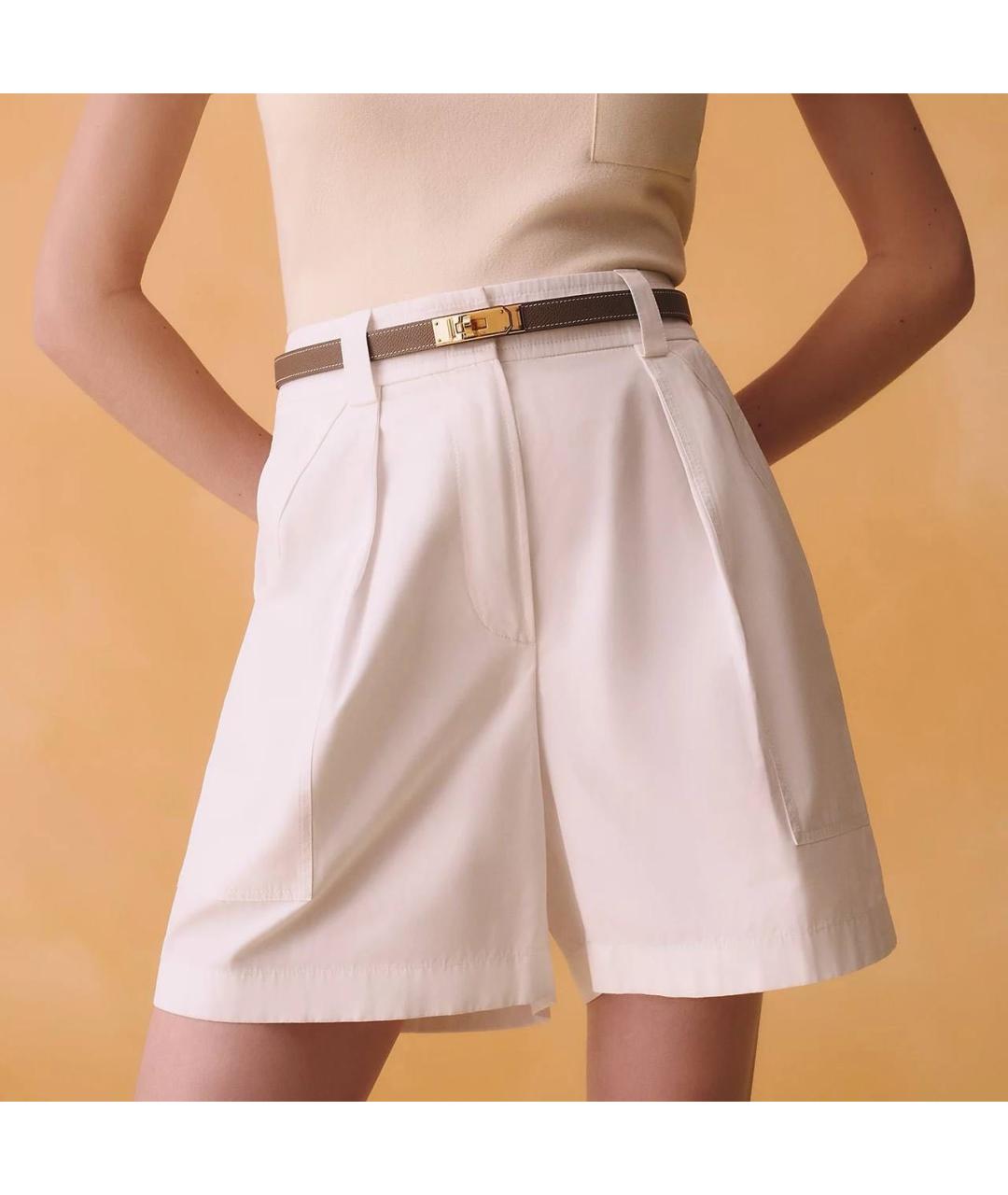 HERMES Бежевый кожаный ремень, фото 3