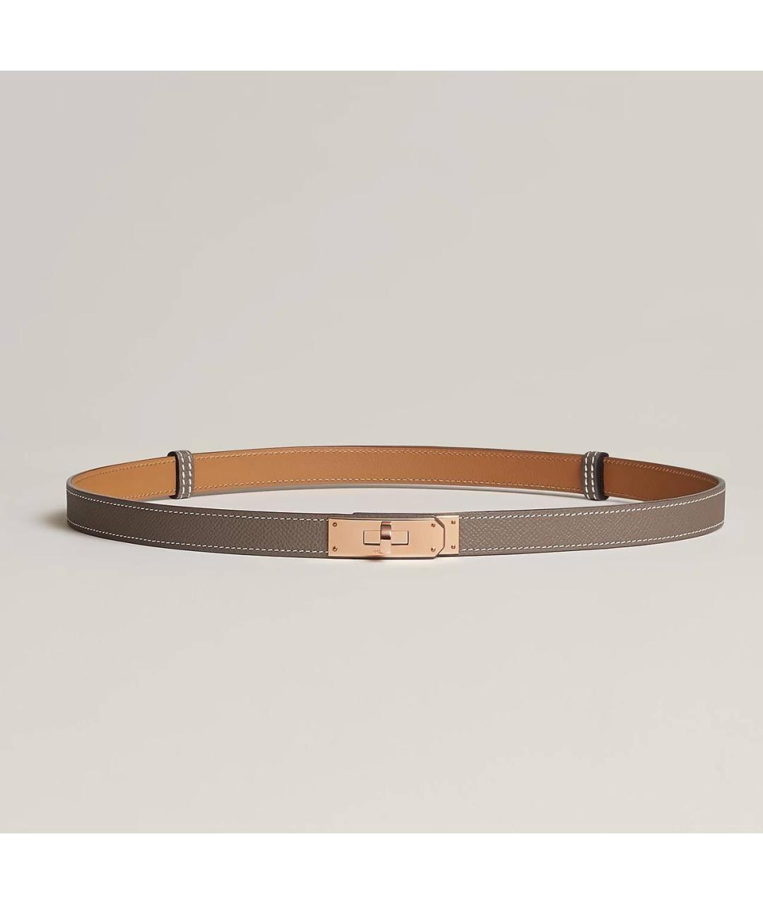HERMES Бежевый кожаный ремень, фото 4