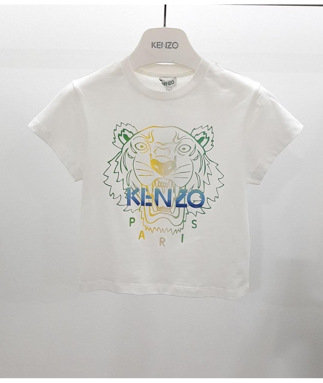 KENZO Белая хлопковая футболка, фото 3