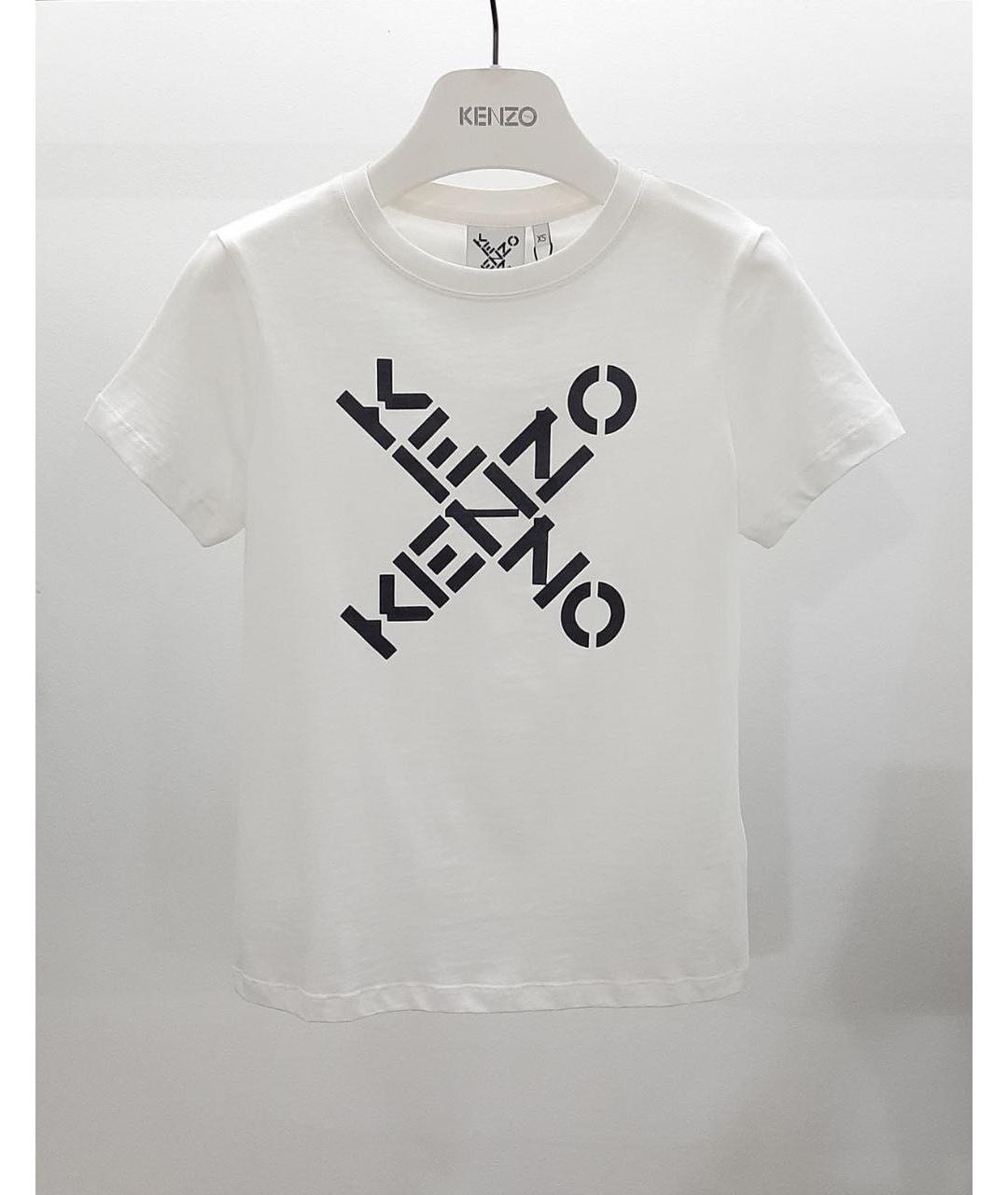 KENZO Белая хлопковая футболка, фото 3