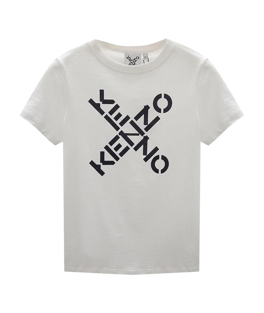 KENZO Белая хлопковая футболка, фото 1