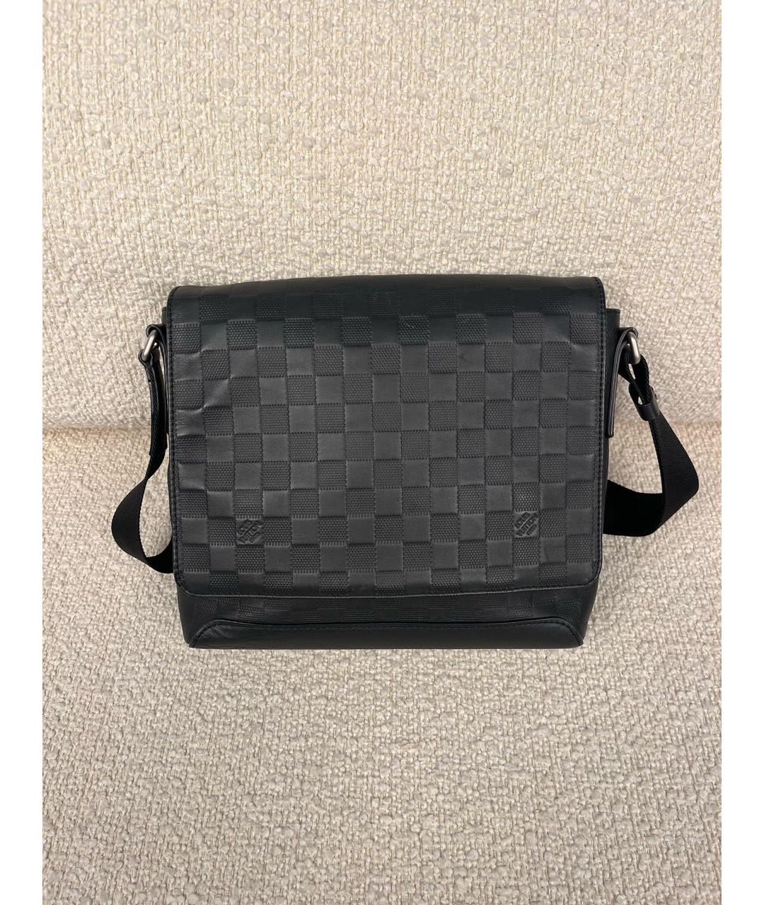 LOUIS VUITTON Черная кожаная сумка на плечо, фото 9